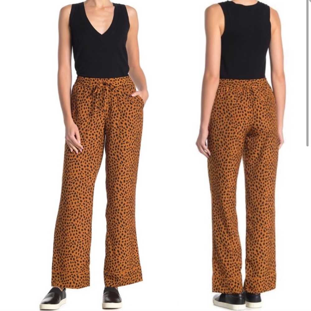 JOIE Cheetah Leopard Print Copper Pants Trousers Slacks Orange Black